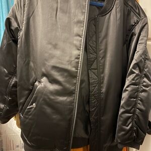 Aerie womens Classic Black Bomber Jacket